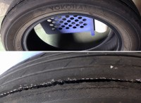 島田市　ダイハツ　タント　タイヤ摩耗によるパンク修理