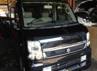 スズキ　エブリィワゴン　前後ブレーキ及びファンベルト交換・バッテリー交換